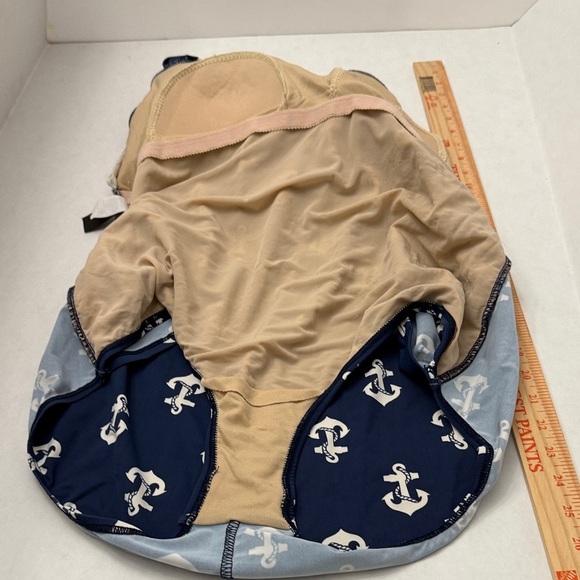 Nautical Navy Anchor Women's One Piece Swimsuit - Picture 4 of 5